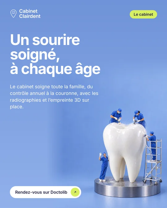 Publication Un sourire soigné, à chaque âge&nbsp;: le cabinet ouvre son compte